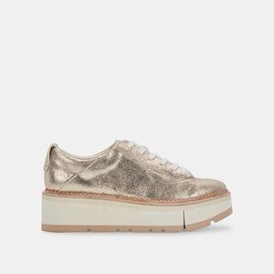 New Dolce Vita size 8.5 Toyah platform sneakers in light gold